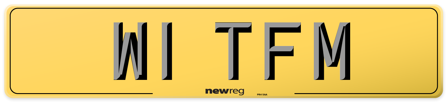 W1 TFM Rear Number Plate
