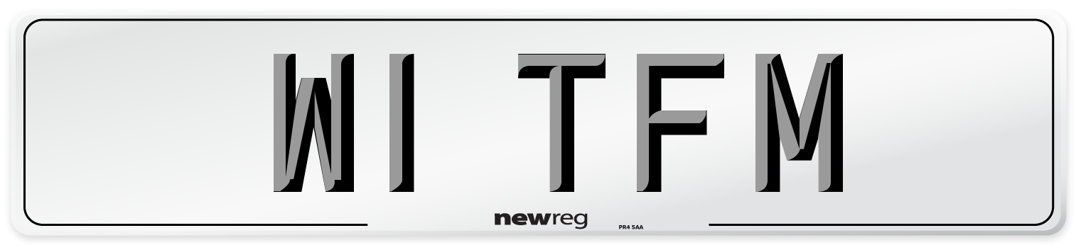 W1 TFM Front Number Plate
