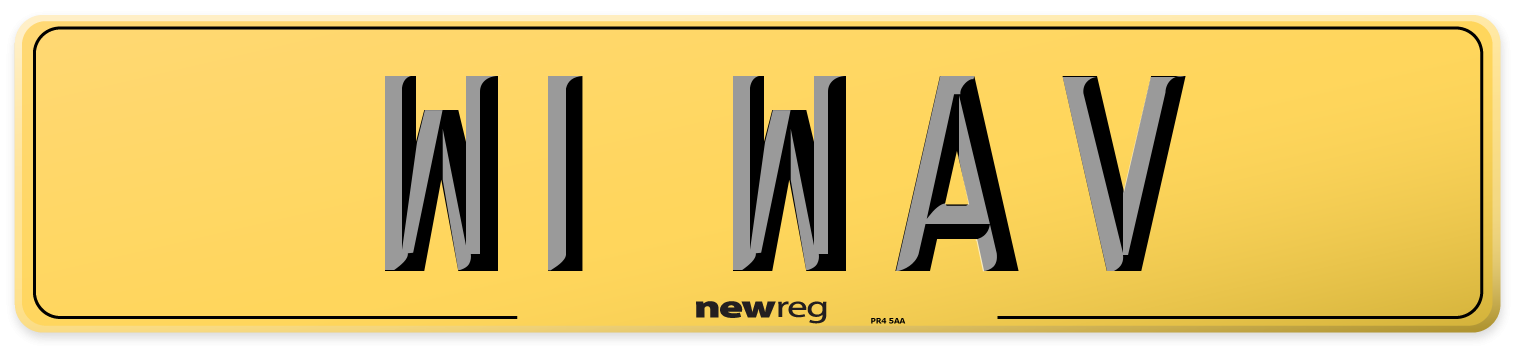 W1 WAV Rear Number Plate