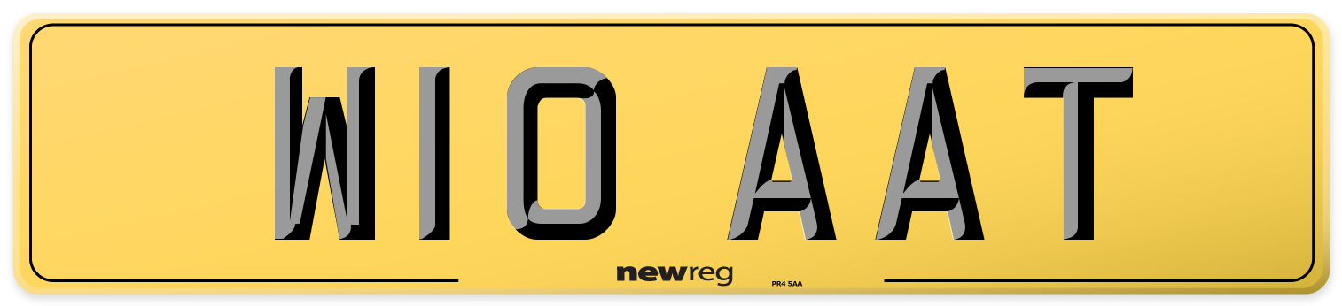W10 AAT Rear Number Plate