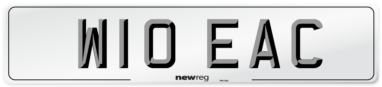 W10 EAC Front Number Plate