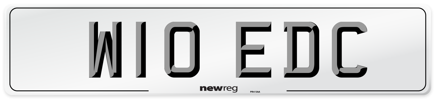 W10 EDC Front Number Plate