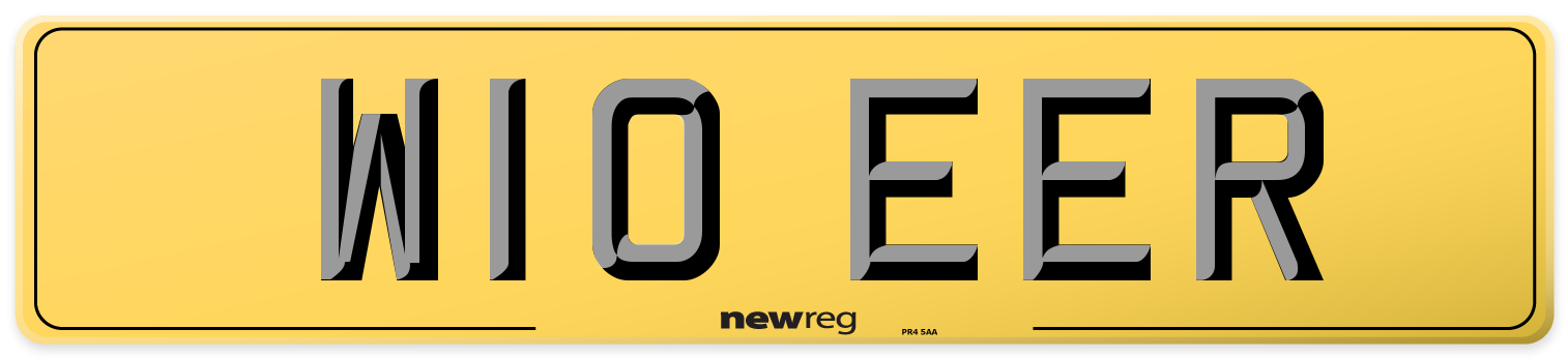 W10 EER Rear Number Plate