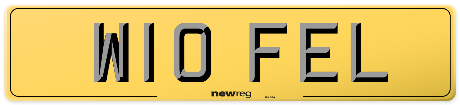 W10 FEL Rear Number Plate