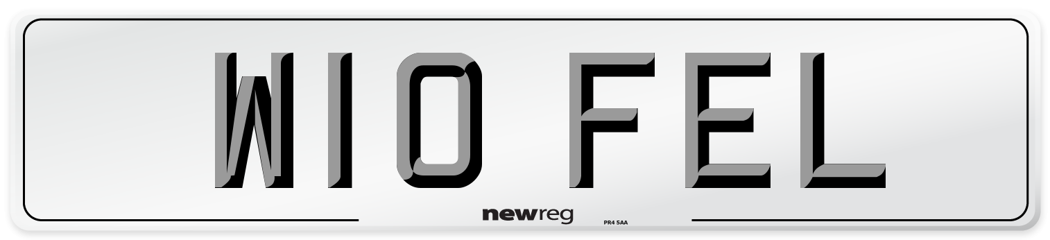 W10 FEL Front Number Plate