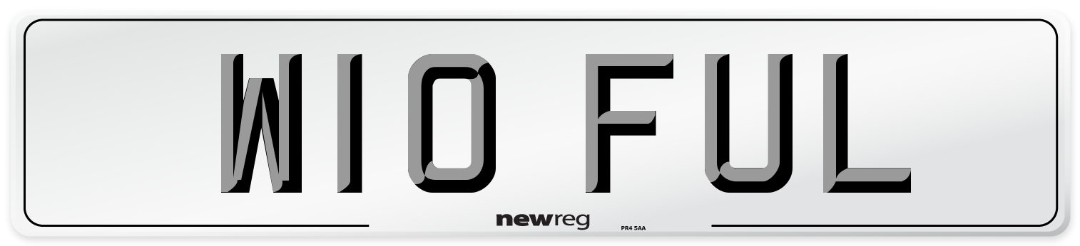 W10 FUL Front Number Plate