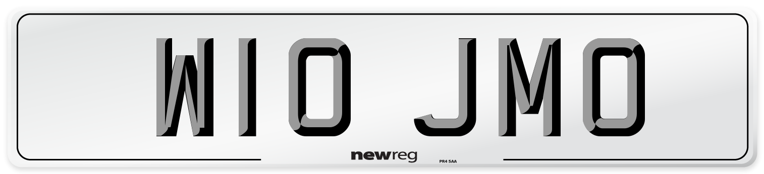 W10 JMO Front Number Plate
