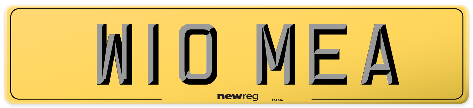W10 MEA Rear Number Plate