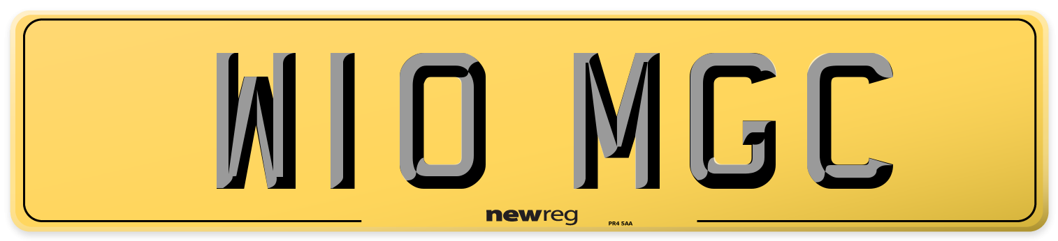 W10 MGC Rear Number Plate