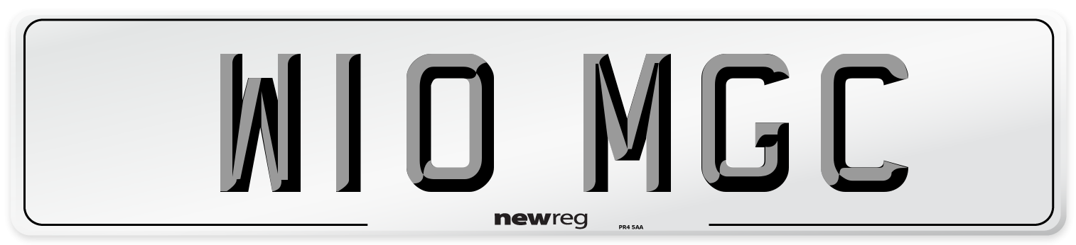 W10 MGC Front Number Plate
