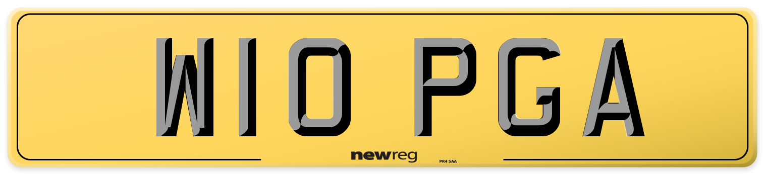 W10 PGA Rear Number Plate
