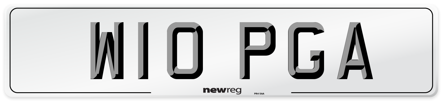 W10 PGA Front Number Plate