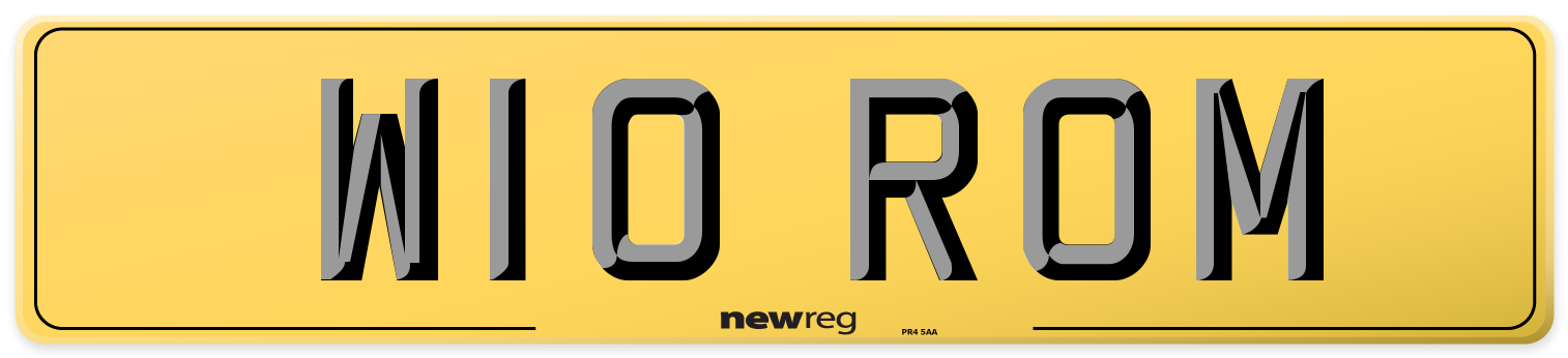 W10 ROM Rear Number Plate