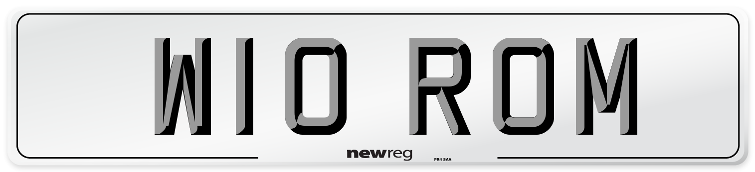 W10 ROM Front Number Plate