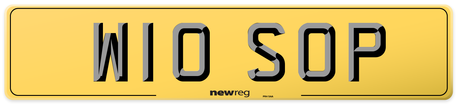 W10 SOP Rear Number Plate