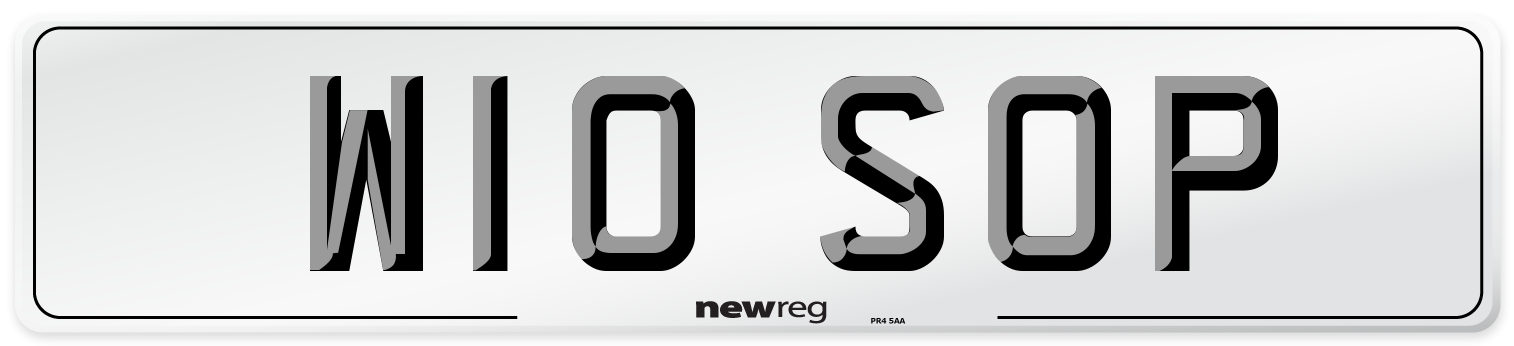 W10 SOP Front Number Plate