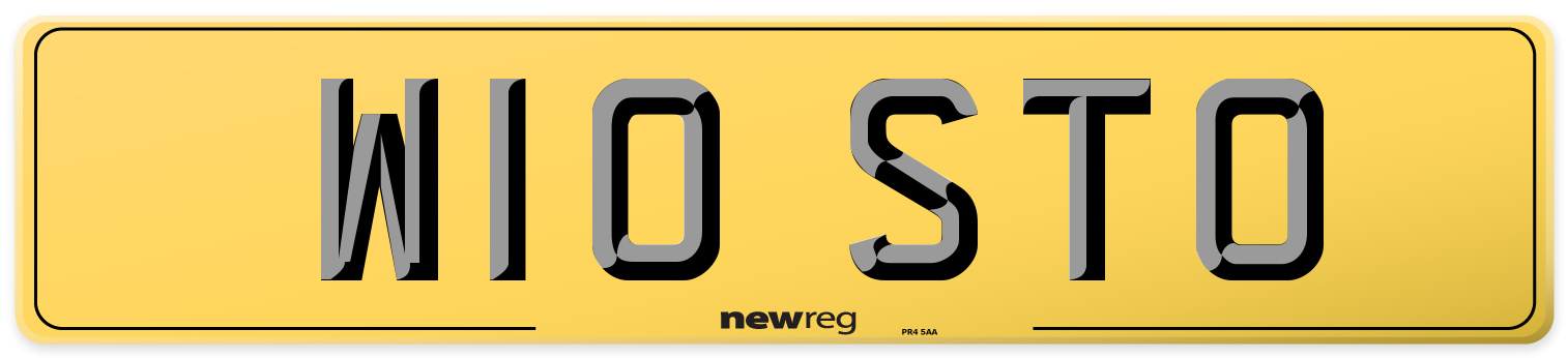 W10 STO Rear Number Plate