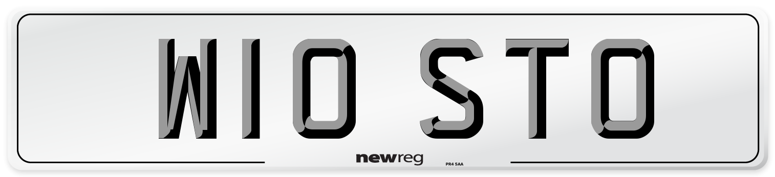W10 STO Front Number Plate