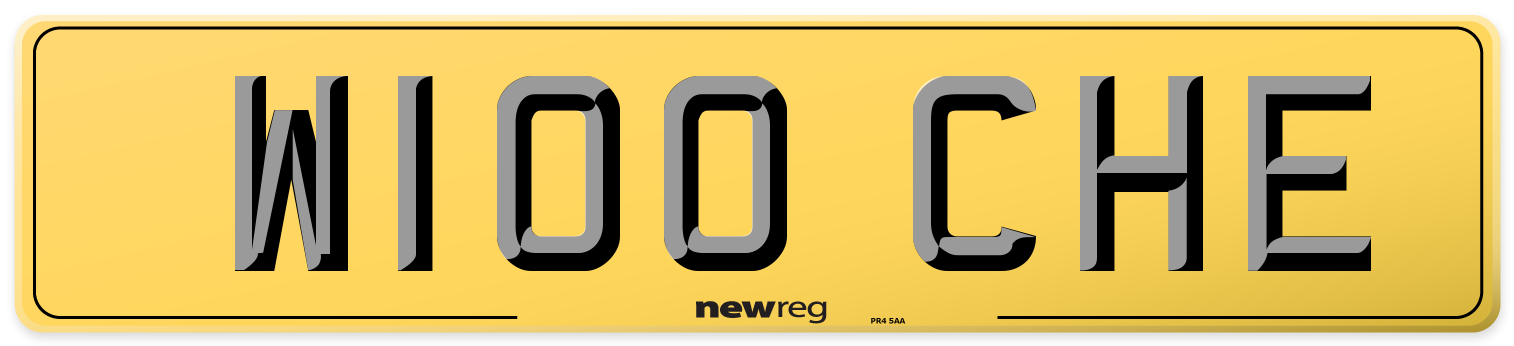 W100 CHE Rear Number Plate