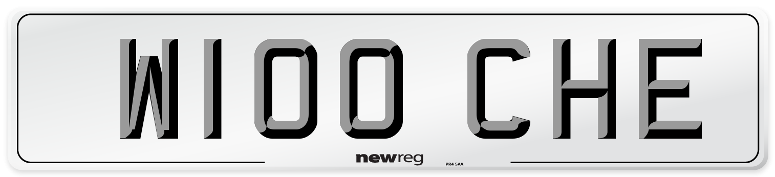 W100 CHE Front Number Plate