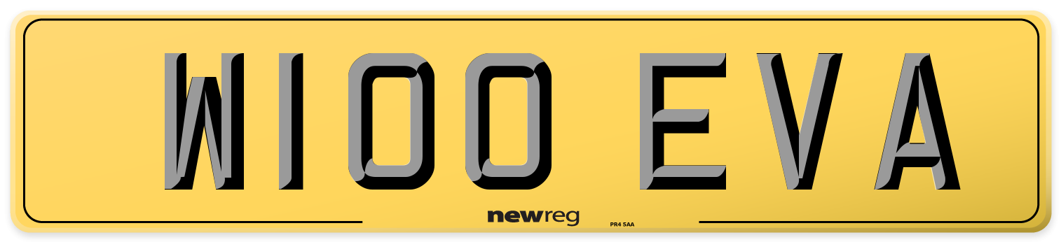 W100 EVA Rear Number Plate