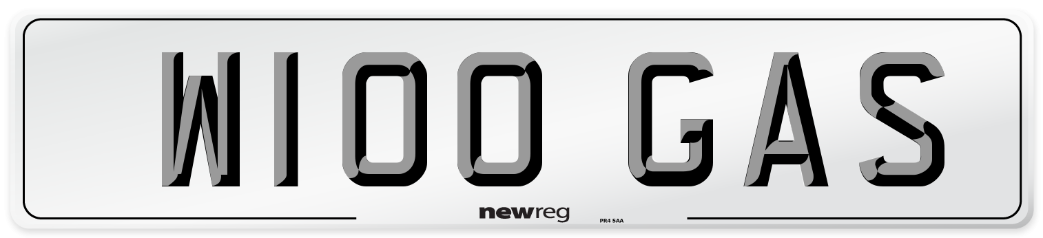 W100 GAS Front Number Plate