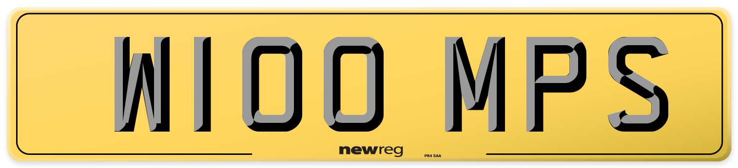 W100 MPS Rear Number Plate