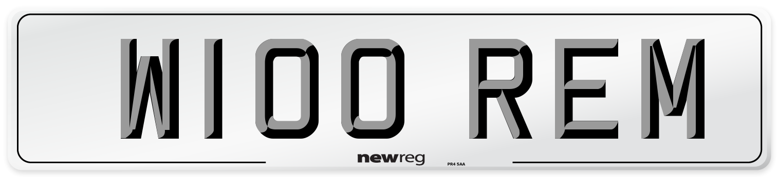 W100 REM Front Number Plate