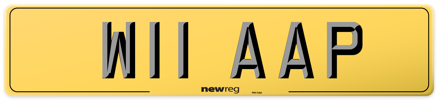 W11 AAP Rear Number Plate