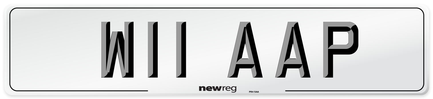 W11 AAP Front Number Plate