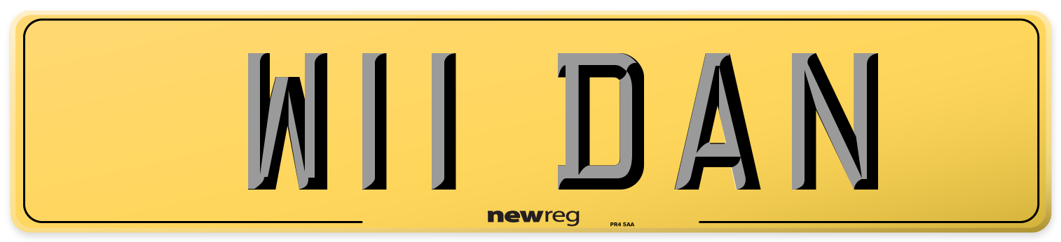 W11 DAN Rear Number Plate