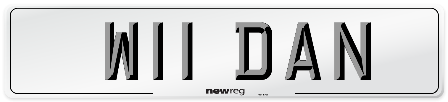W11 DAN Front Number Plate