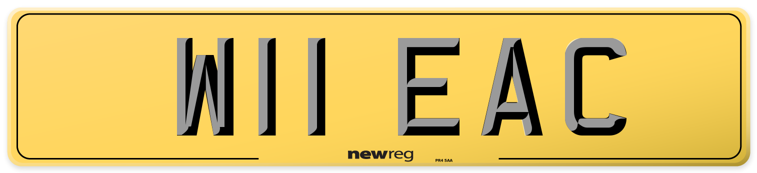 W11 EAC Rear Number Plate