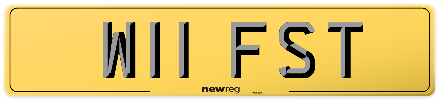 W11 FST Rear Number Plate