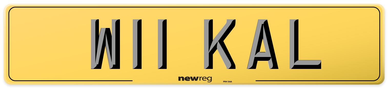 W11 KAL Rear Number Plate