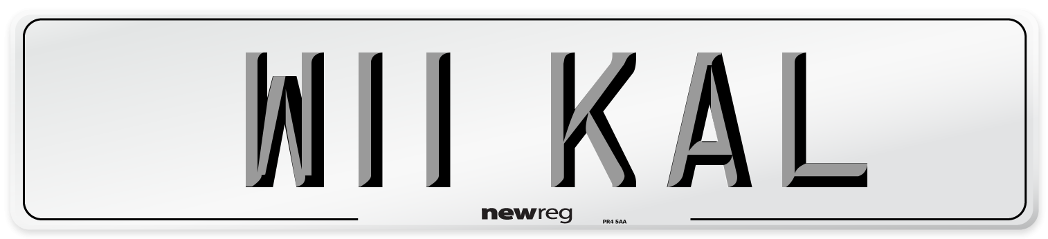 W11 KAL Front Number Plate