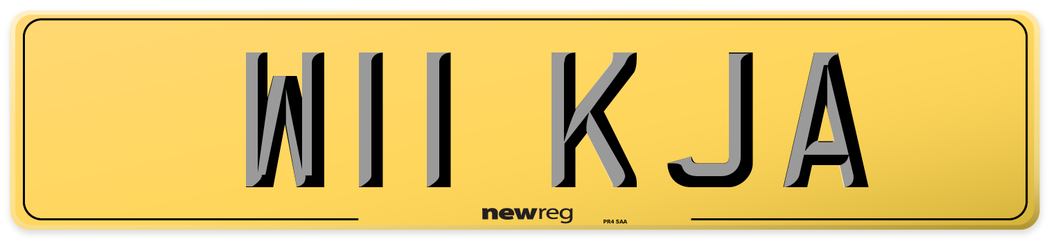 W11 KJA Rear Number Plate