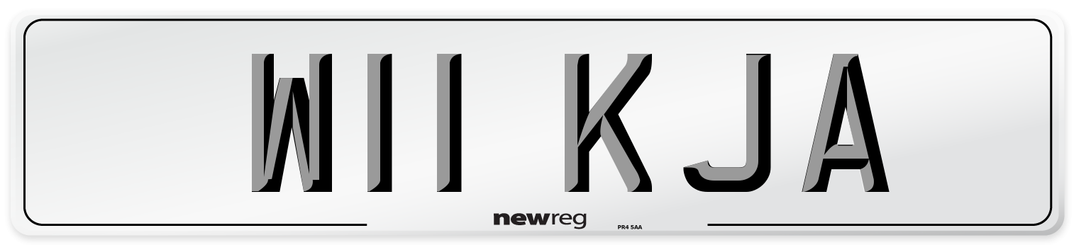 W11 KJA Front Number Plate