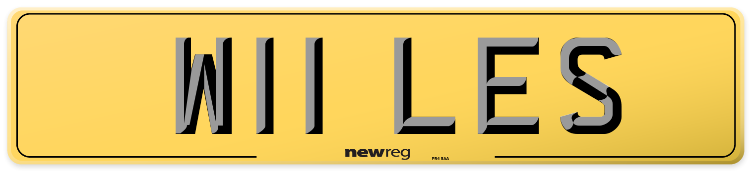 W11 LES Rear Number Plate