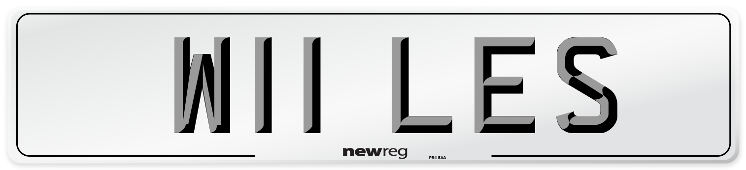 W11 LES Front Number Plate