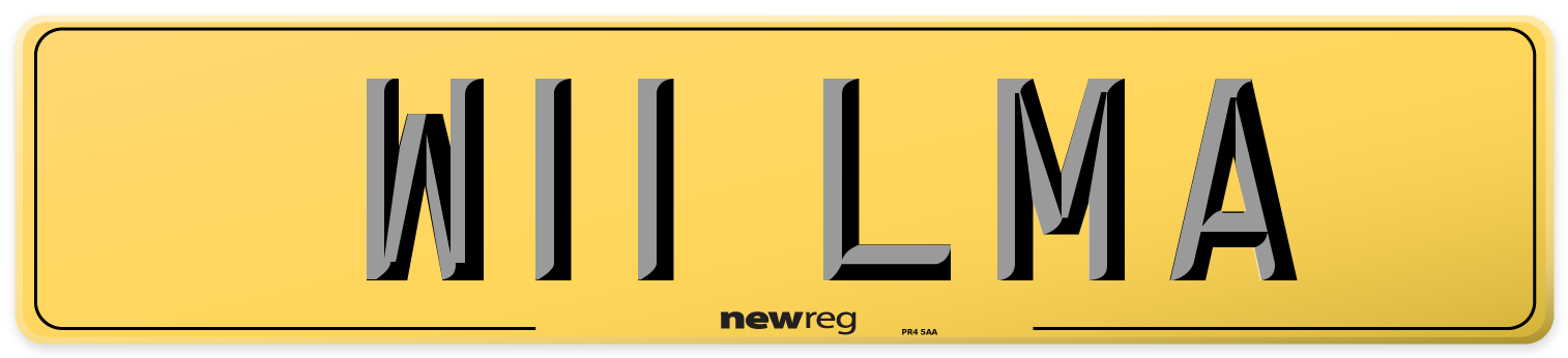 W11 LMA Rear Number Plate