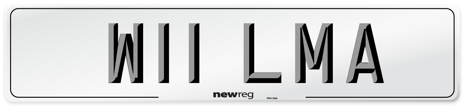 W11 LMA Front Number Plate