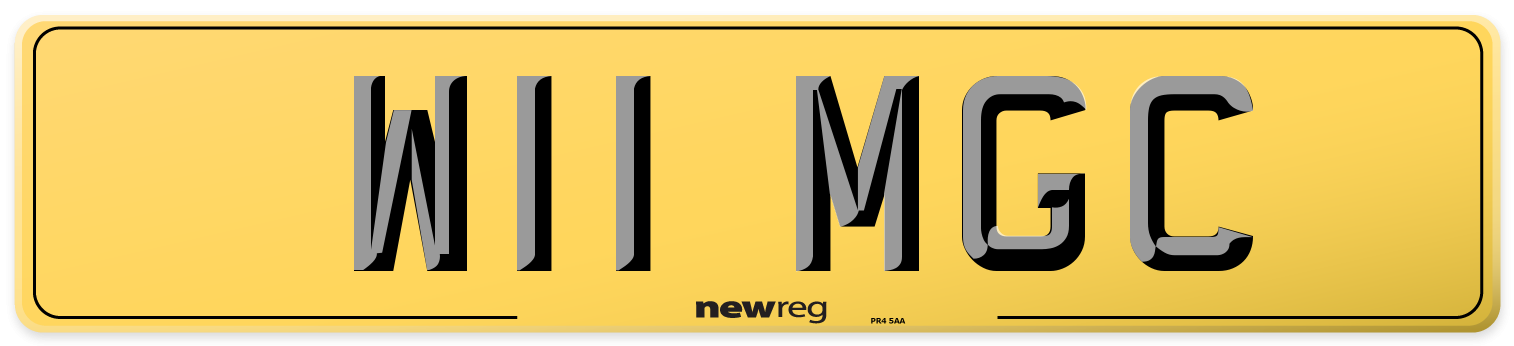 W11 MGC Rear Number Plate