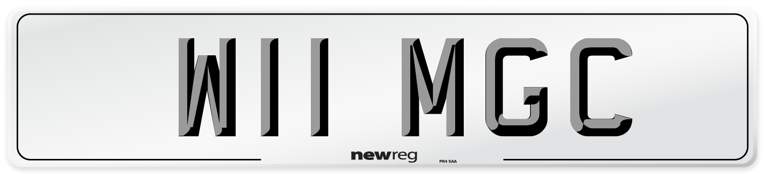 W11 MGC Front Number Plate