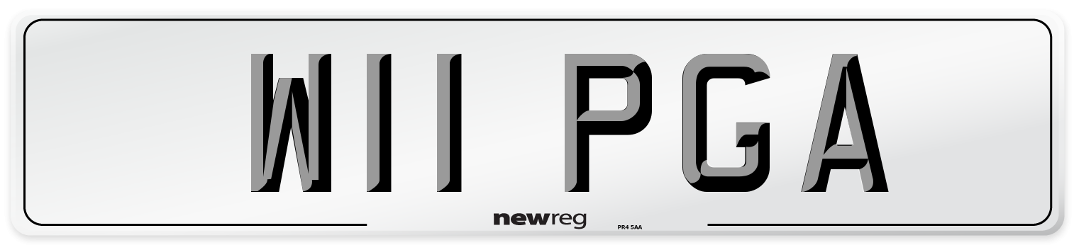W11 PGA Front Number Plate