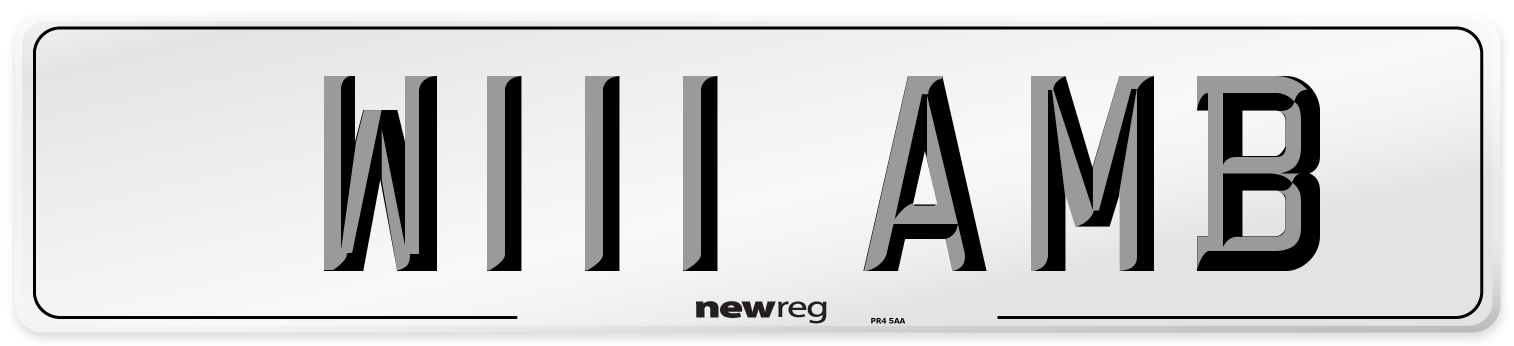 W111 AMB Front Number Plate