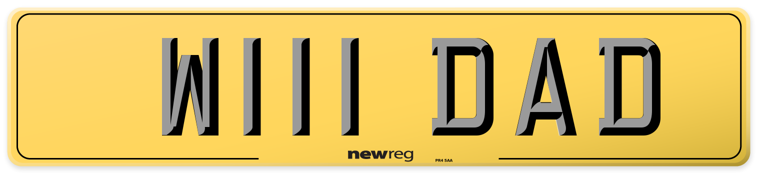 W111 DAD Rear Number Plate