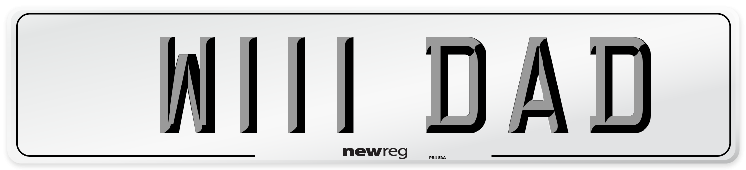 W111 DAD Front Number Plate