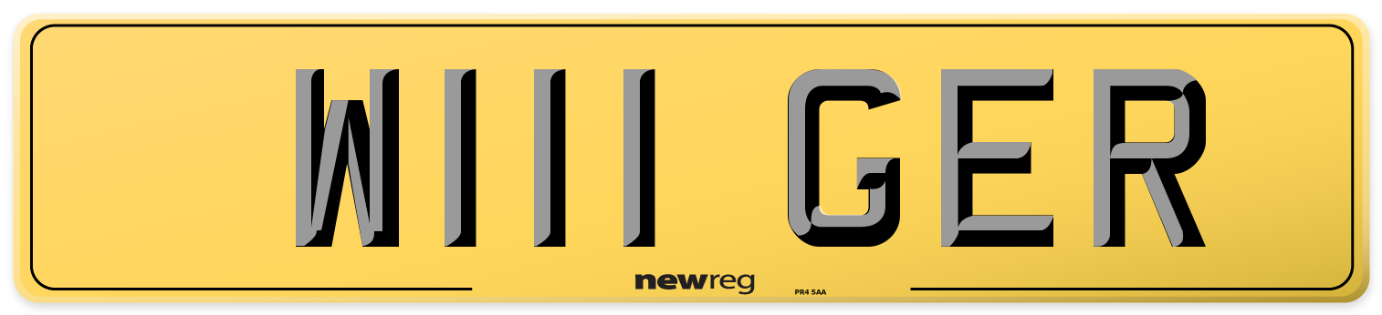 W111 GER Rear Number Plate