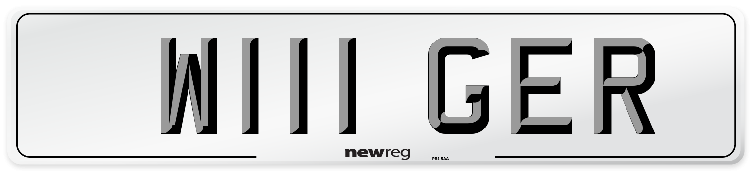 W111 GER Front Number Plate